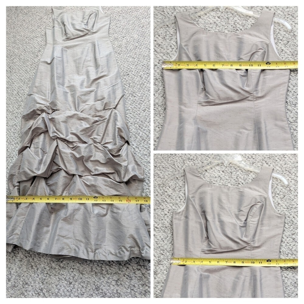 Women's 100% Silk Formal Custom-Made Maxi Dress/Gown w/Ruching, Bustle & Train - Picture 10 of 14
